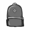 A black and white illustration of a bag