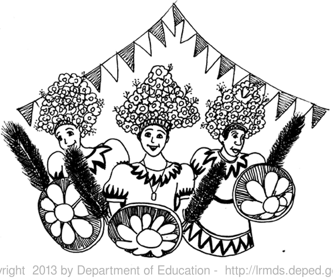 philippine fiesta clipart black and white